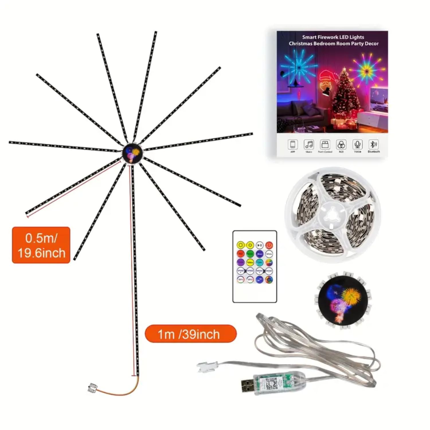 Smart App Remote Control Firework Led Strip Light - Image 4