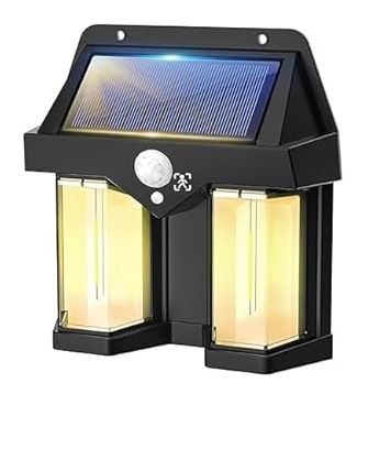 Solar Interaction Wall Lantern Waterproof Outdoor 2 LED Light Fixture with 3 Adjustable Modes