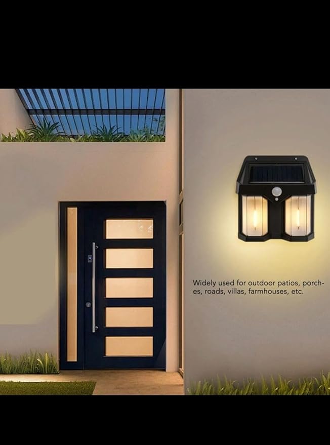 Solar Interaction Wall Lantern Waterproof Outdoor 2 LED Light Fixture with 3 Adjustable Modes - Image 2