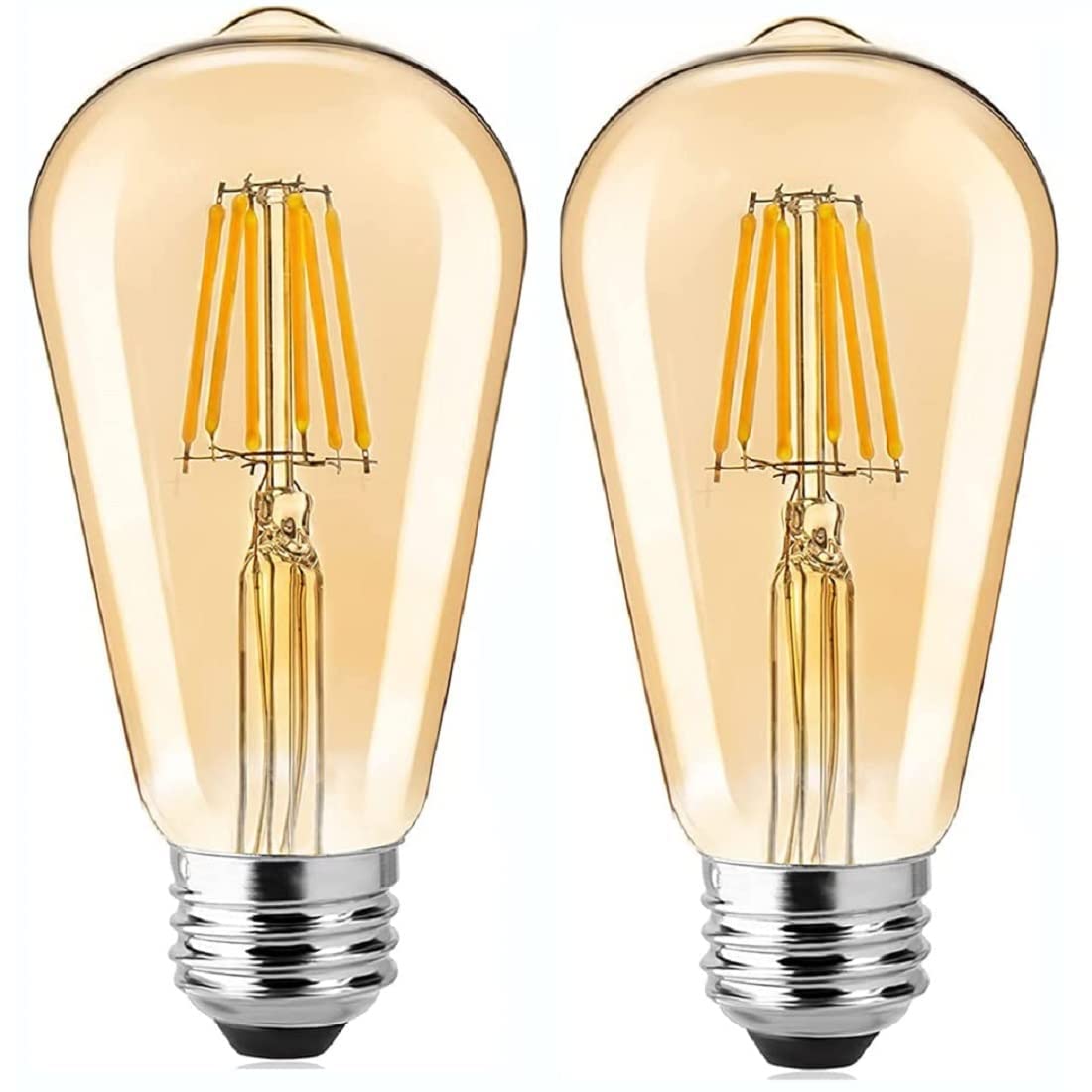 4W ST64 Filament Bulbs/Edison Hanging Light Led Bulb Warm White 2700K Antique Vintage Filament PACK OF 2