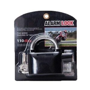 High Security Alarm Padlock | Multipurpose Use, Alarm Sound, 3 Keys (Black)