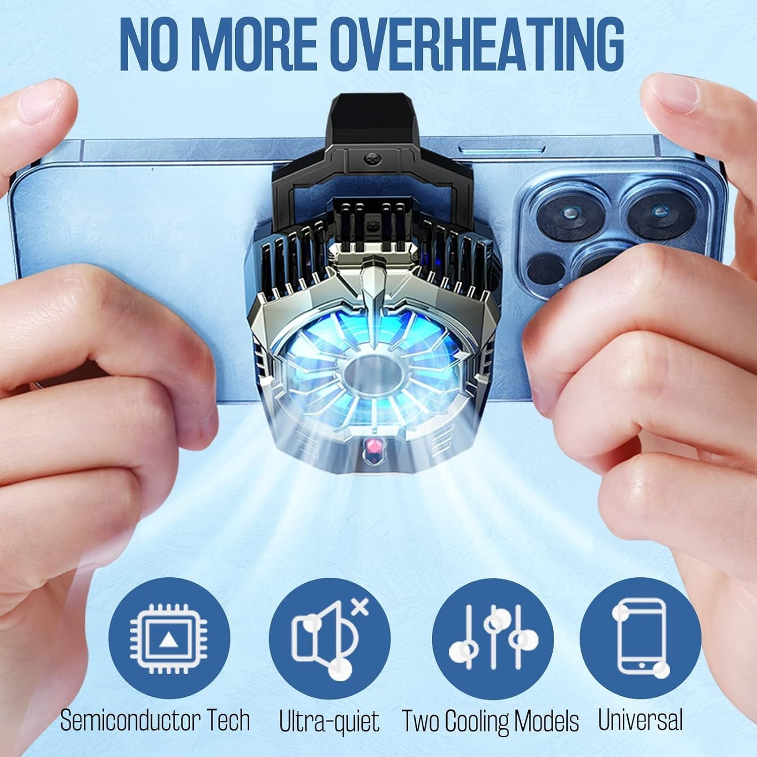 Phone Cooler Fan Dual-Speed Gaming Mobile Radiator with Semiconductor Cooling for iPhone & Android Smartphones Plug & Play - Image 5