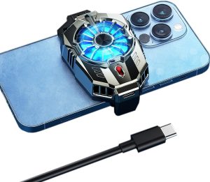 Phone Cooler Fan Dual-Speed Gaming Mobile Radiator with Semiconductor Cooling for iPhone & Android Smartphones Plug & Play